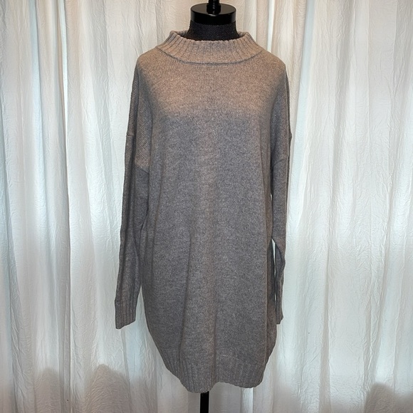 NWOT Abound Mock Neck Gray Sweater Dress Size large - Picture 2 of 7